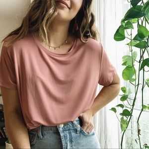Blush/pink colored short sleeve top